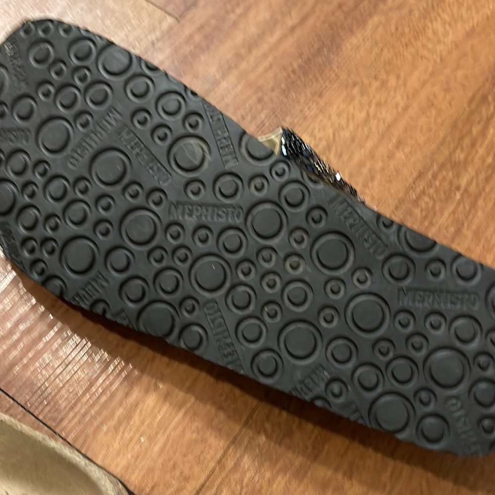 Mephisto beaded blue gold sandals - Picture 3 of 6